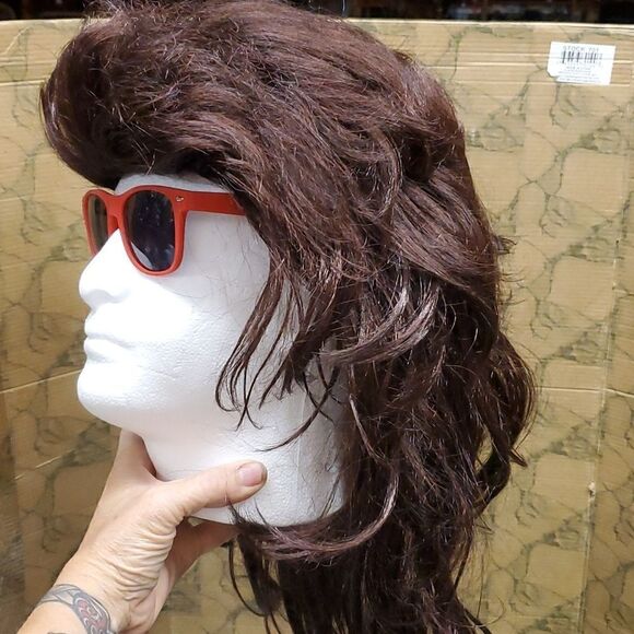 About this item Includes 80s rock Mullet Wig, Brown Only available in one size - Picture 2 of 5